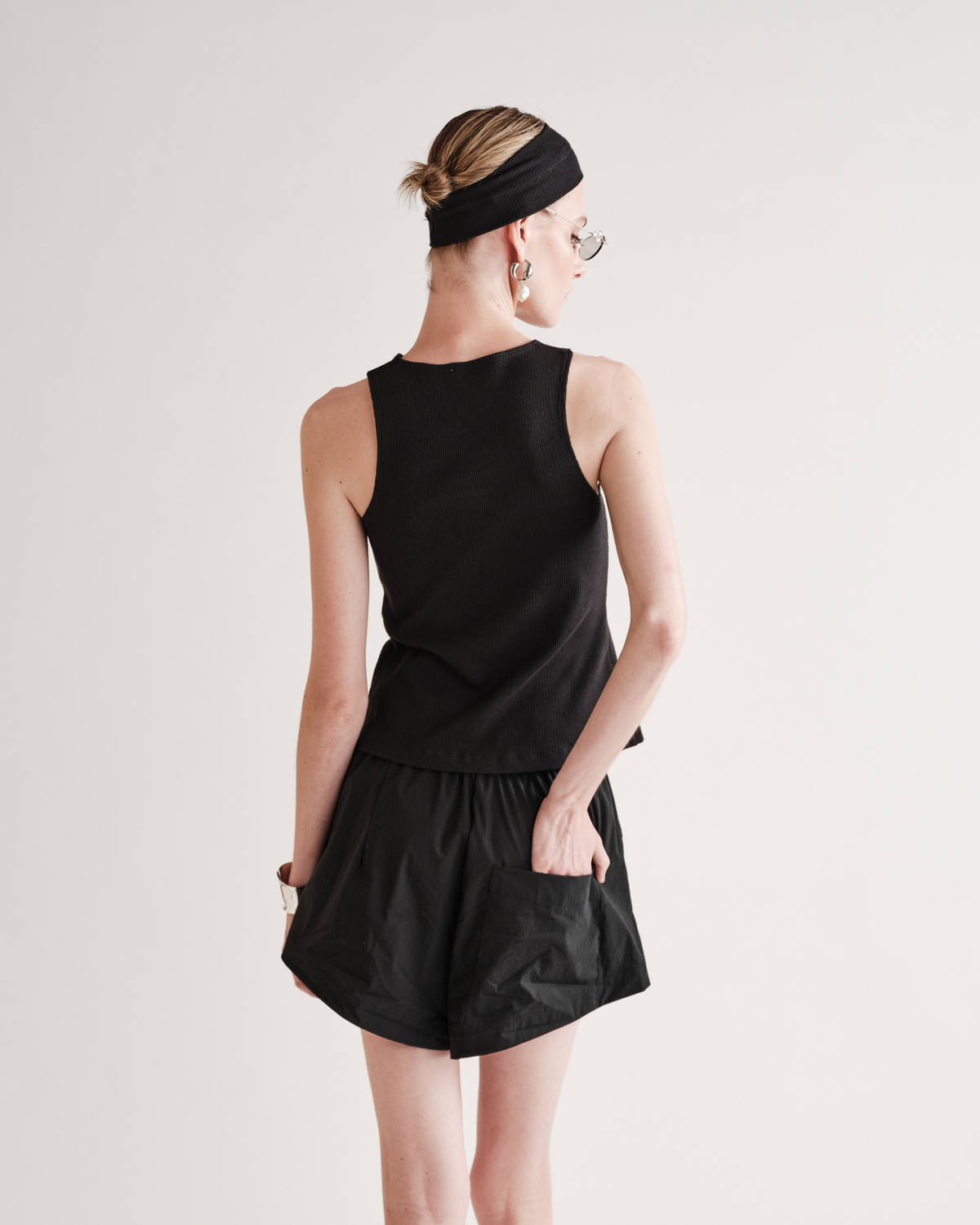 Morse Short in Typewriter Cotton Nylon Poplin