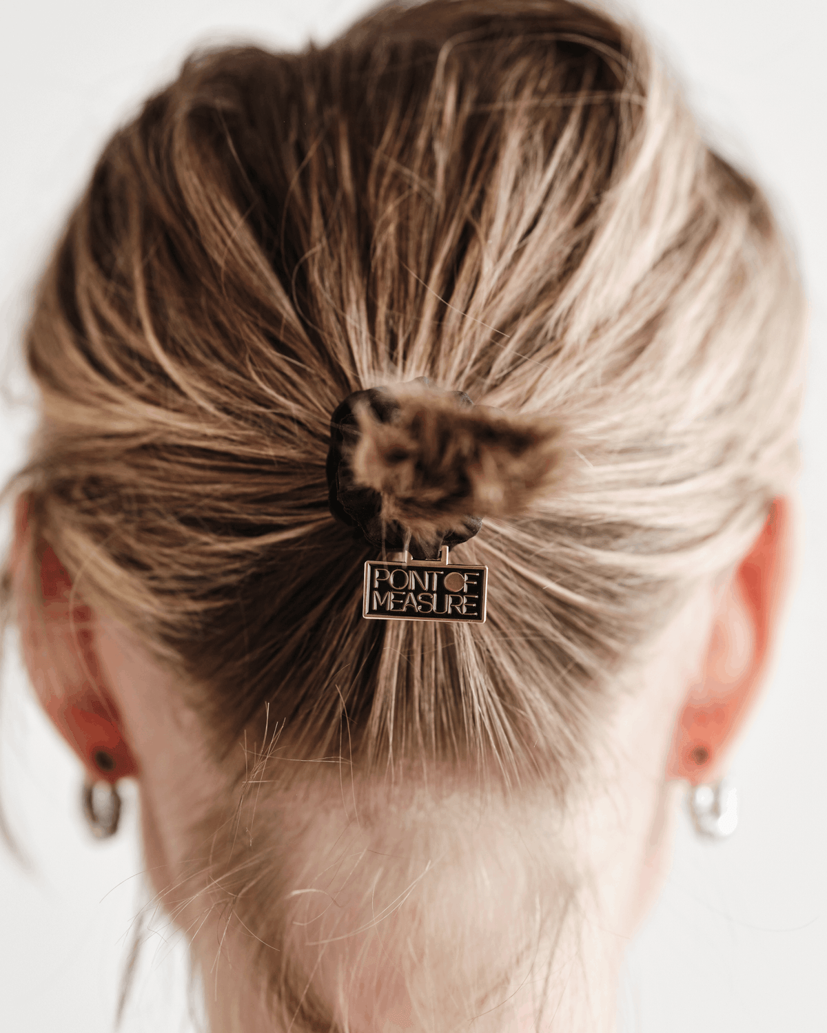 Marian Charm Scrunchie in Typewriter Cotton Nylon Poplin