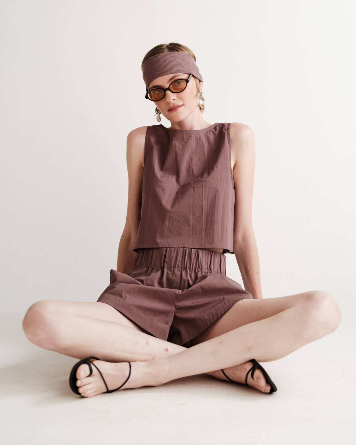 Morse Short in Typewriter Cotton Nylon Poplin