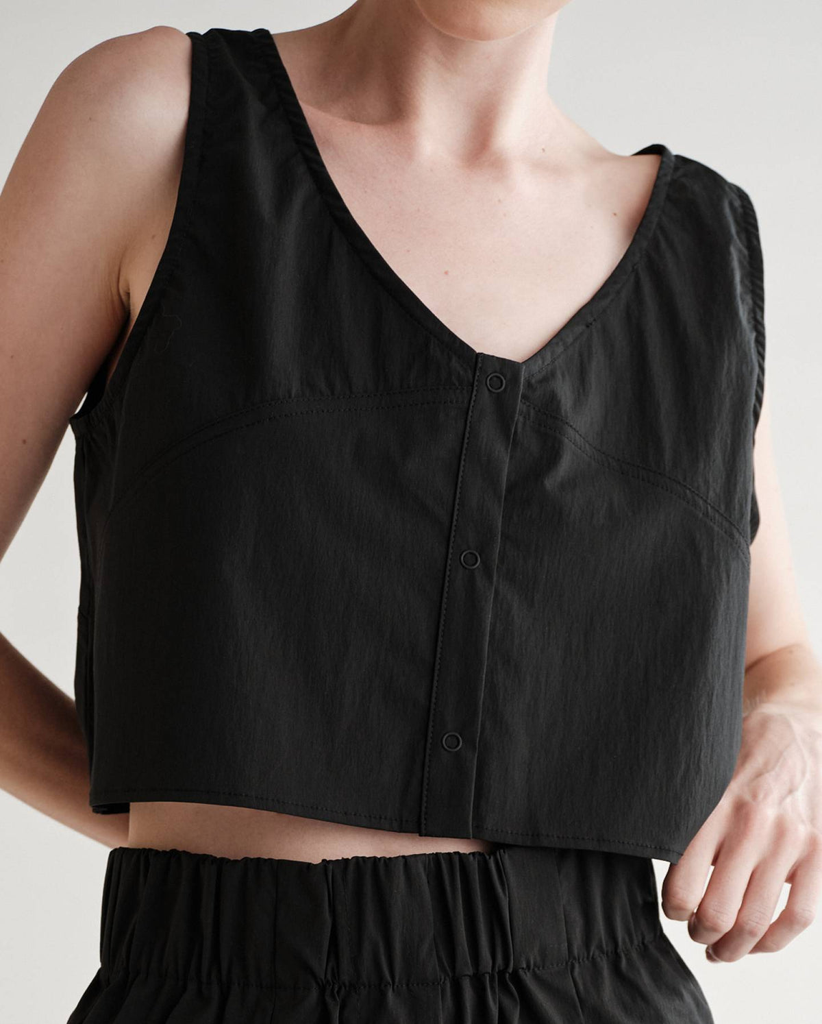 Bobbie Tank in Typewriter Cotton Nylon Poplin