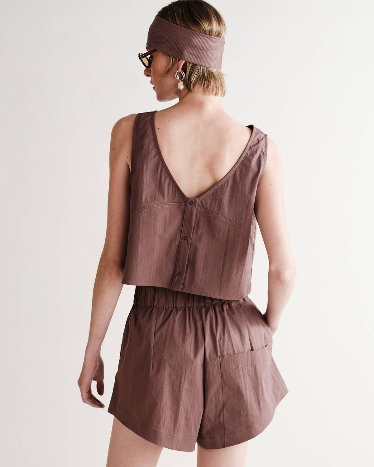 Morse Short in Typewriter Cotton Nylon Poplin