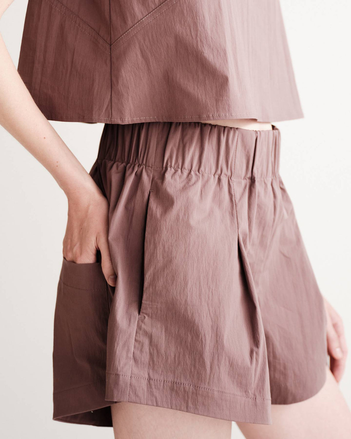 Morse Short in Typewriter Cotton Nylon Poplin