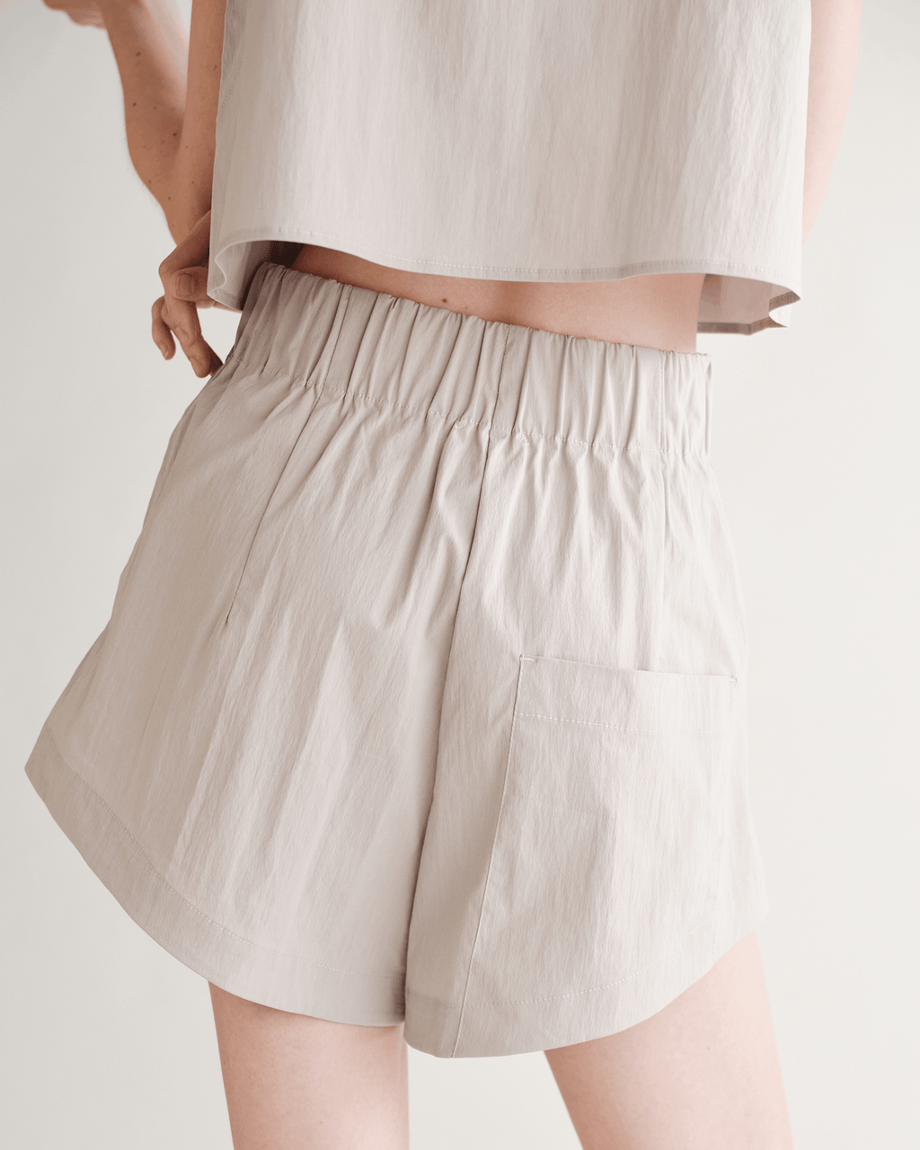 Morse Short in Typewriter Cotton Nylon Poplin