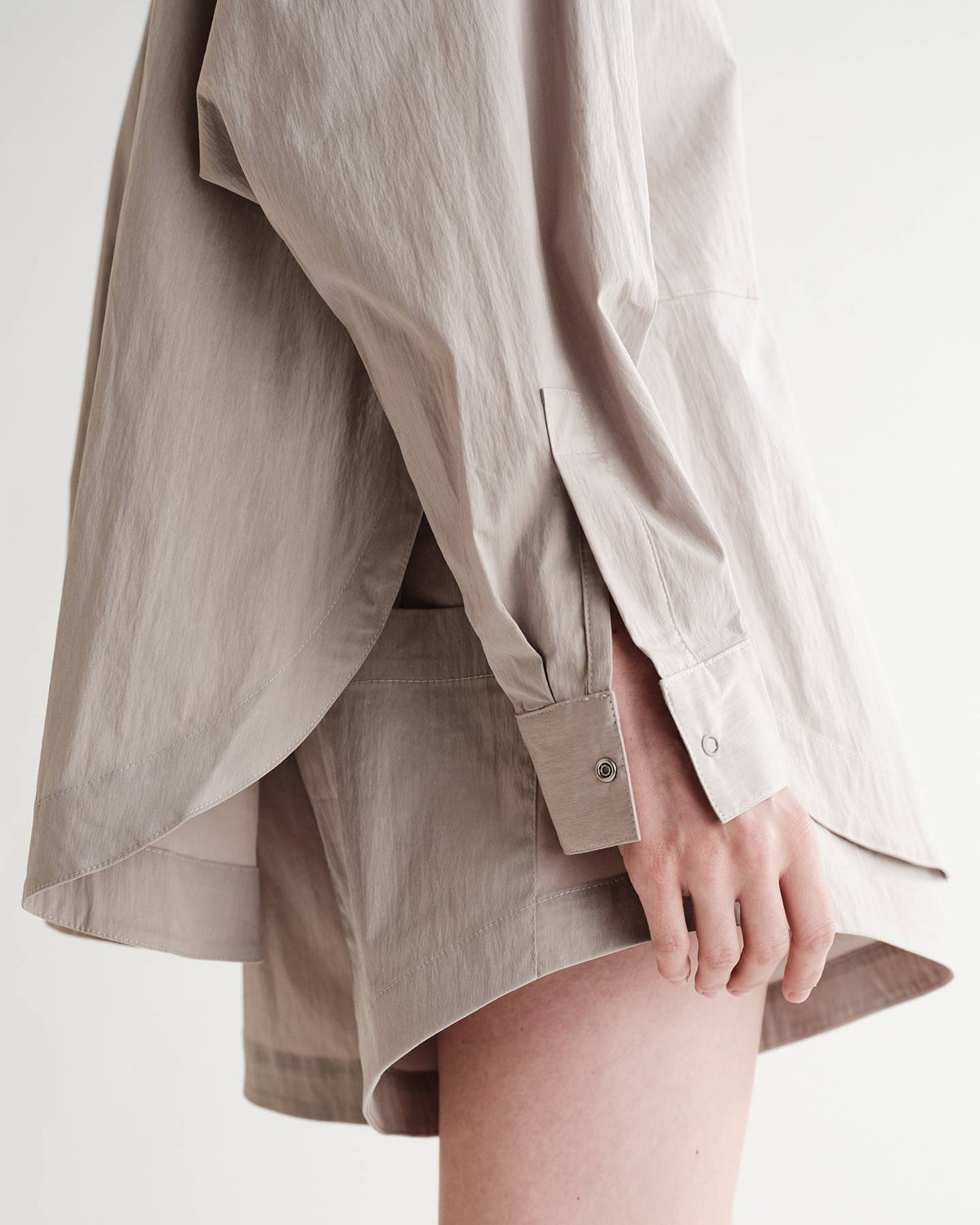 Kit Snap Overshirt in Typewriter Cotton Nylon Poplin