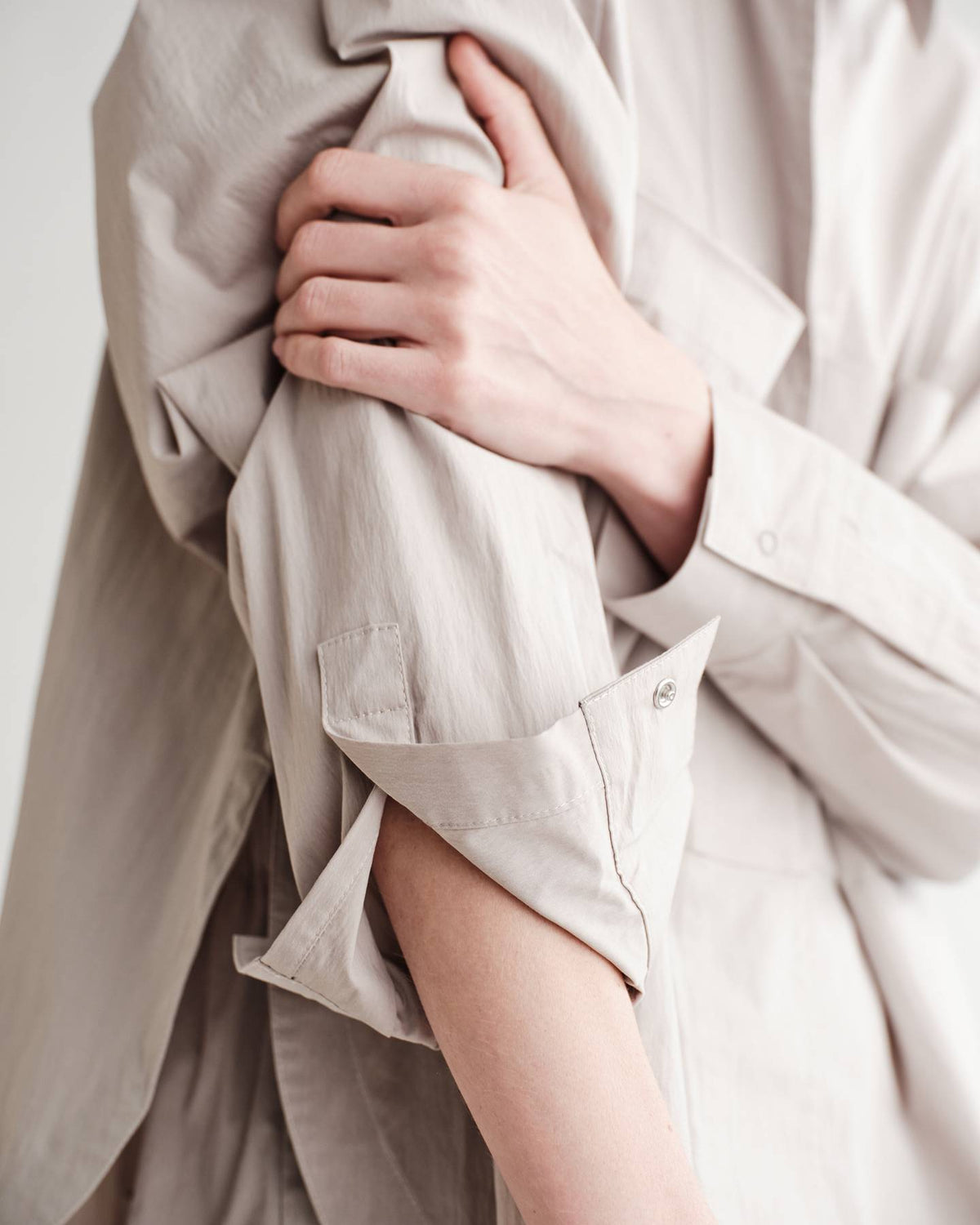 Kit Snap Overshirt in Typewriter Cotton Nylon Poplin