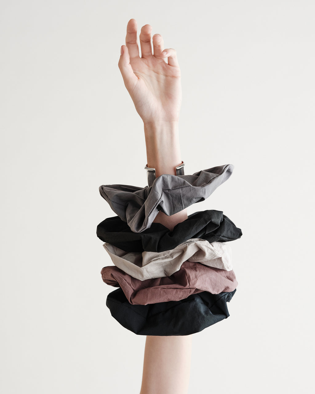 Rubie Oversized Scrunchie in Typewriter Cotton Nylon Poplin