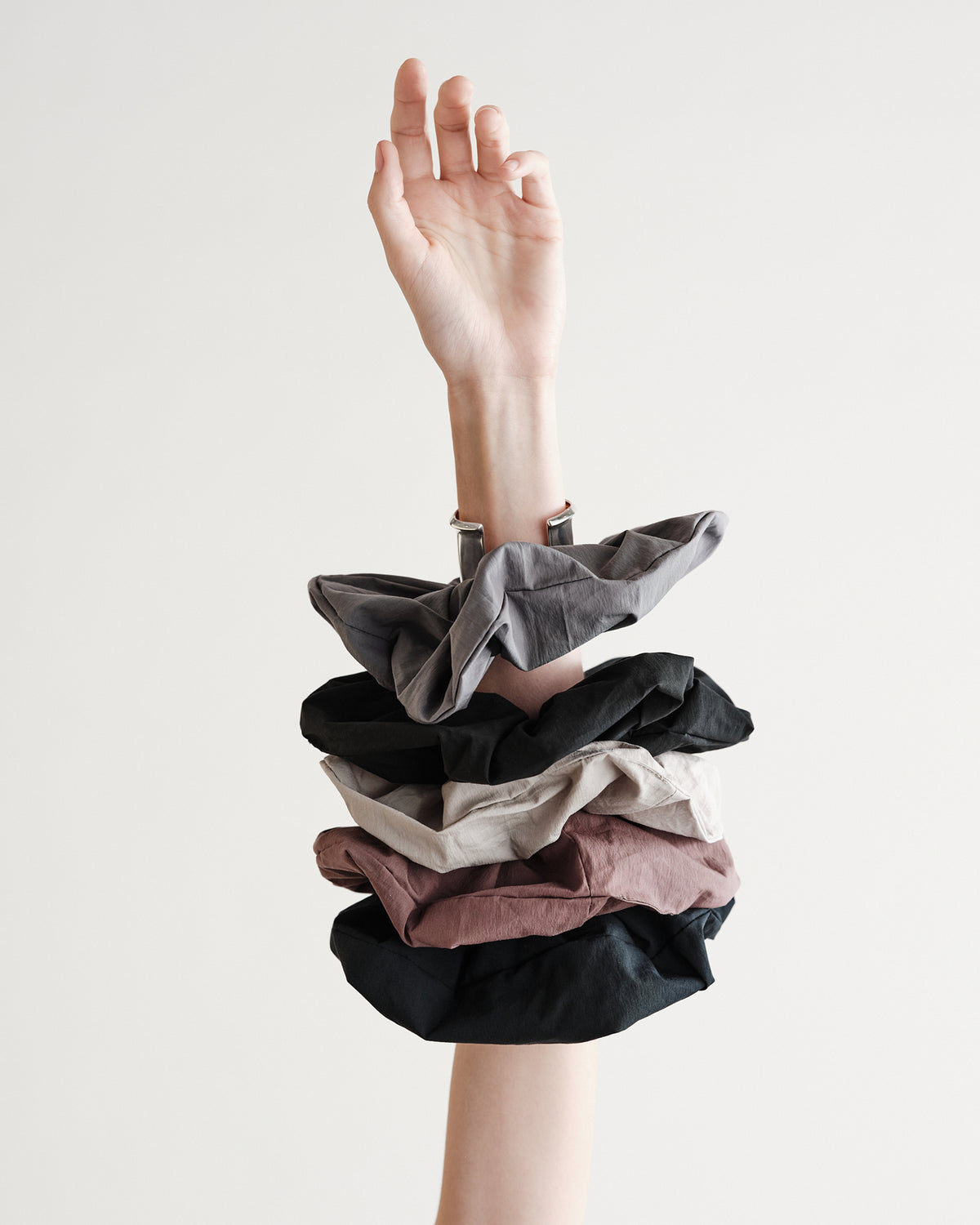 Rubie Oversized Scrunchie in Typewriter Cotton Nylon Poplin